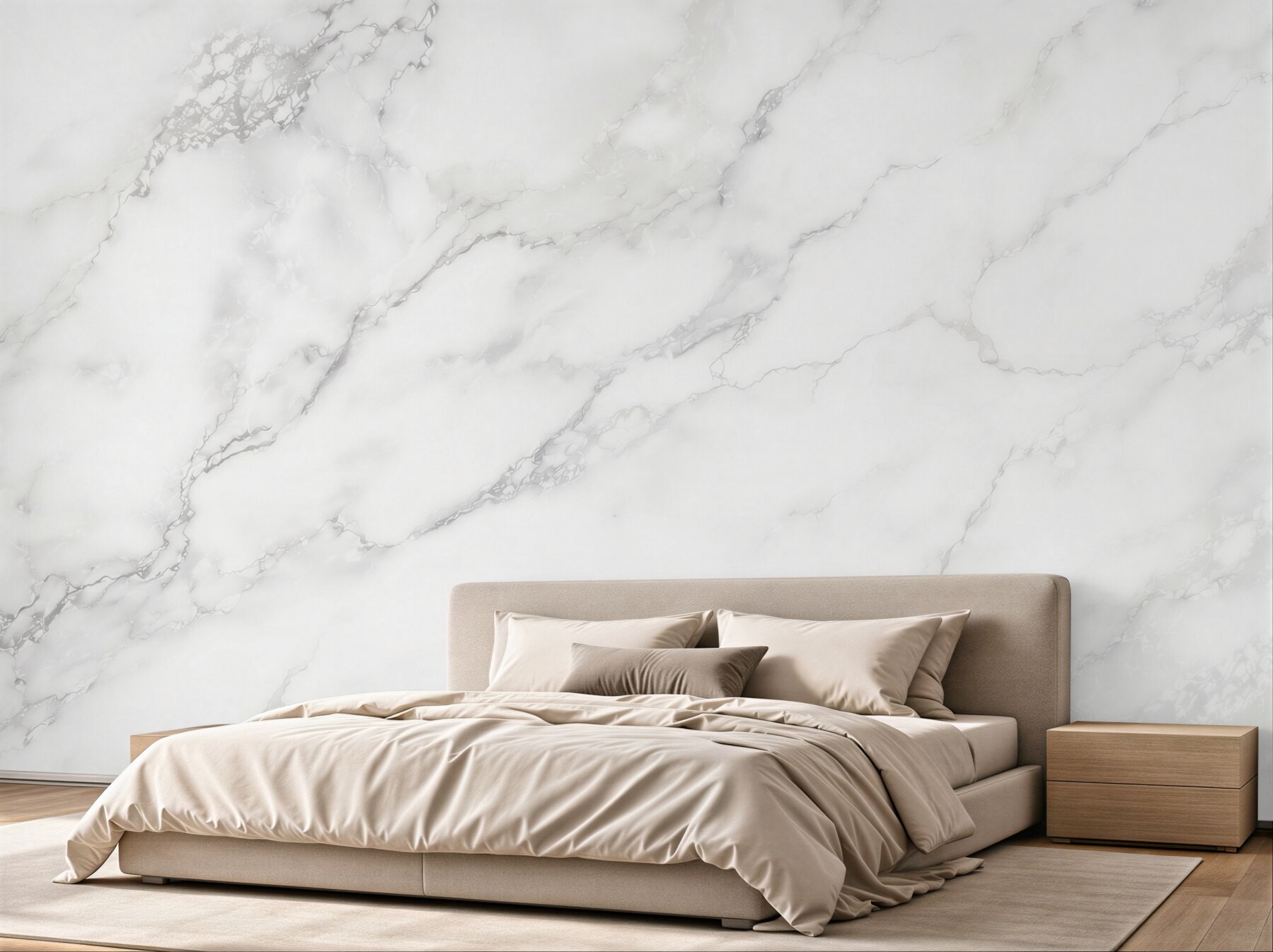 Papier peint Blanc marbre