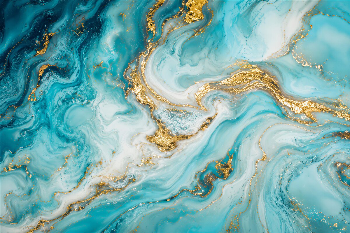 Papier peint fluide turquoise