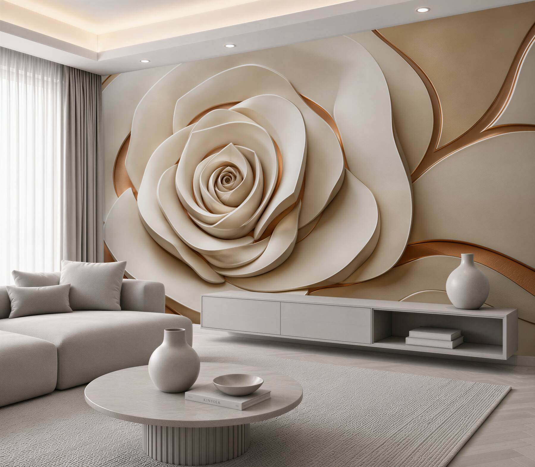 Papier peint rose abstraite