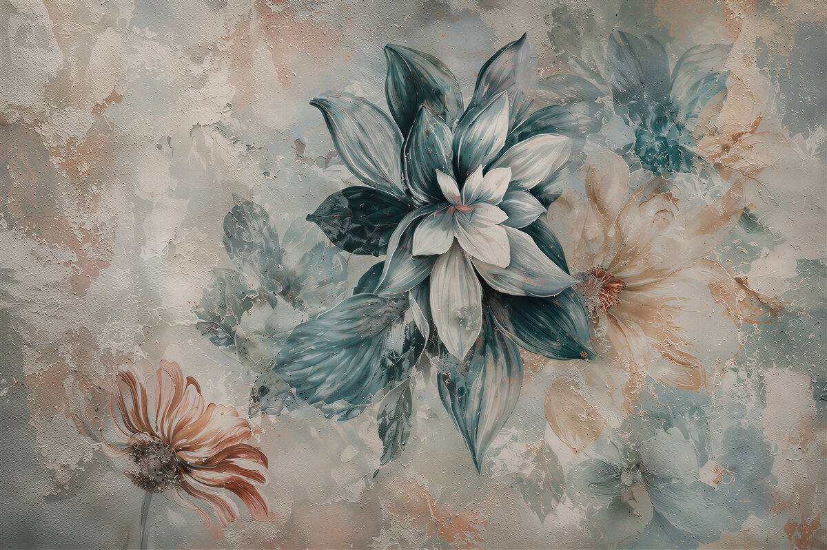 Papier peint fleurs dans un style vintage