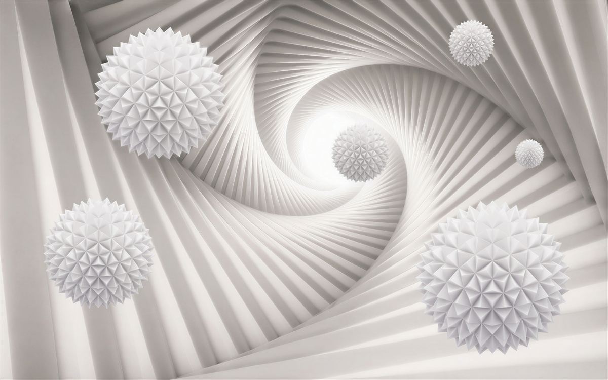 Papier peint boules épineuses en vol