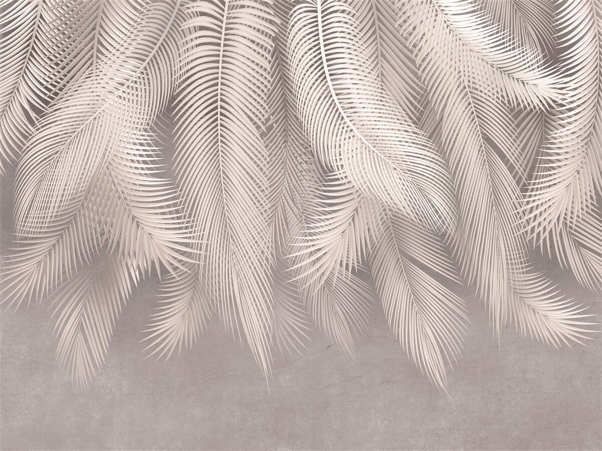 Papier peint plume rose et tapisserie