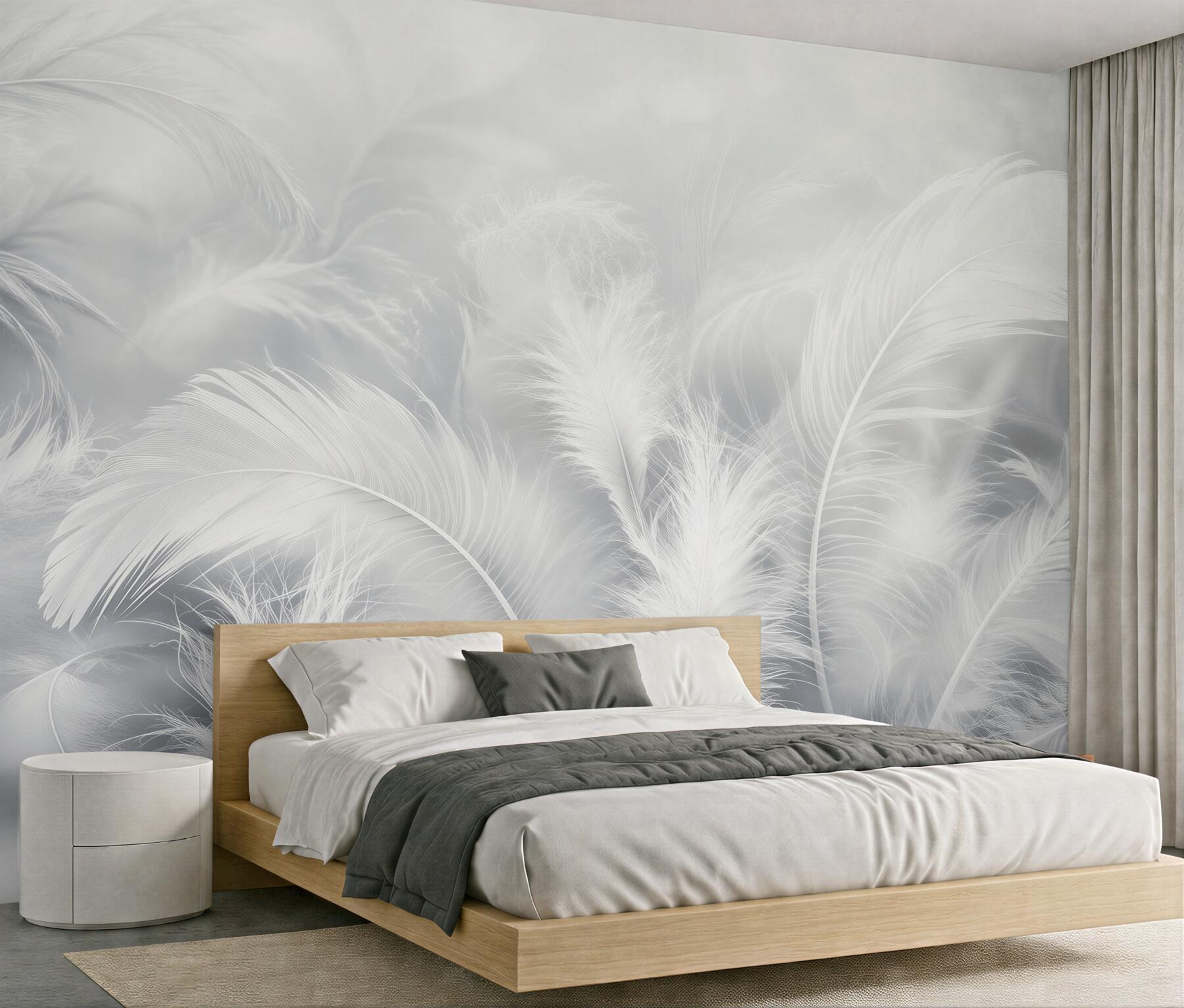 Papier peint plumes modernes aériennes