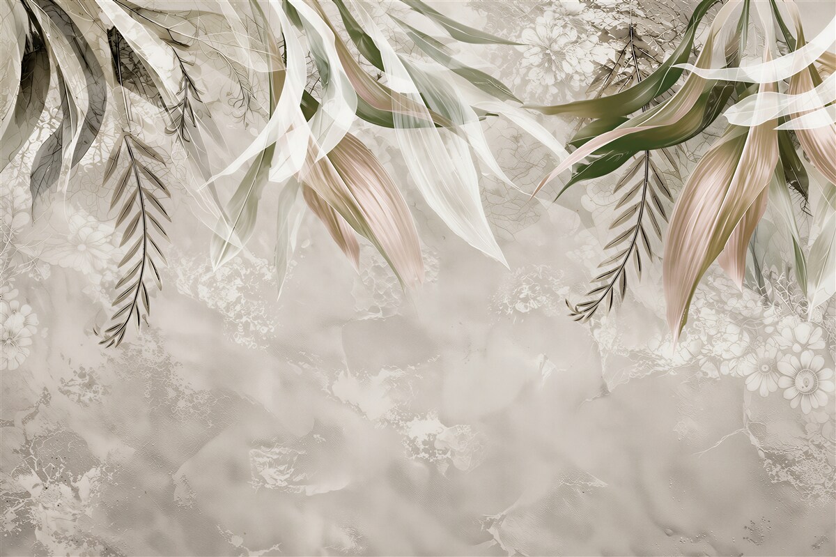 Papier peint feuilles fraîches
