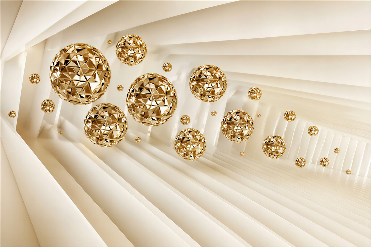 Papier peint BOULES D'OR