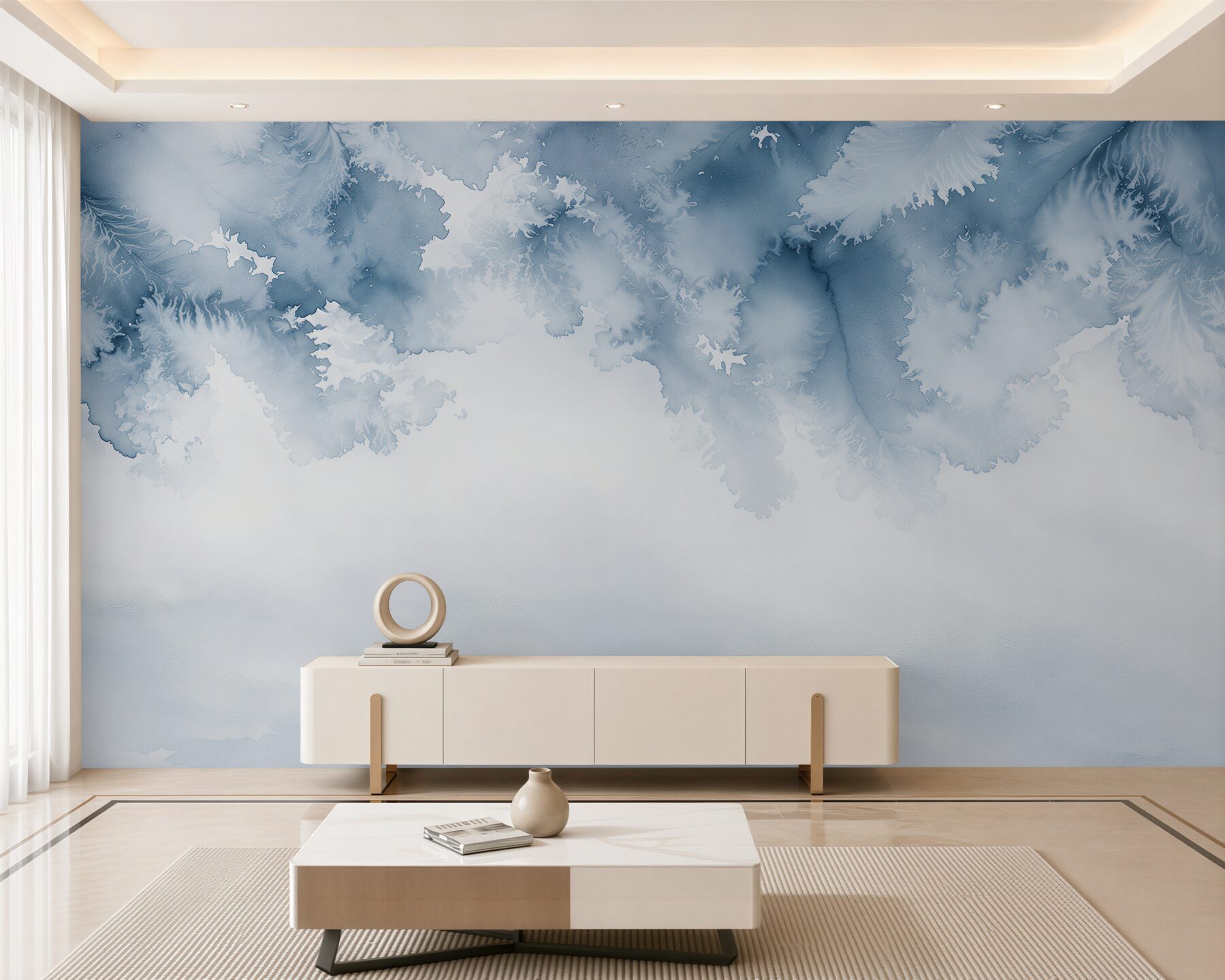 Papier peint Mur bleu