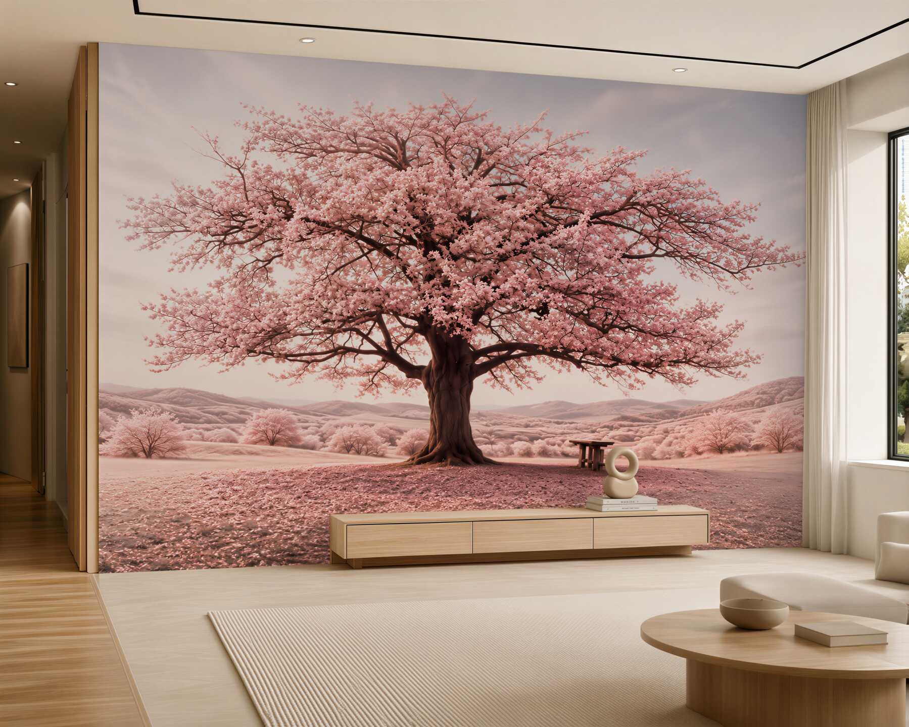 Papier peint Nature en couleurs roses