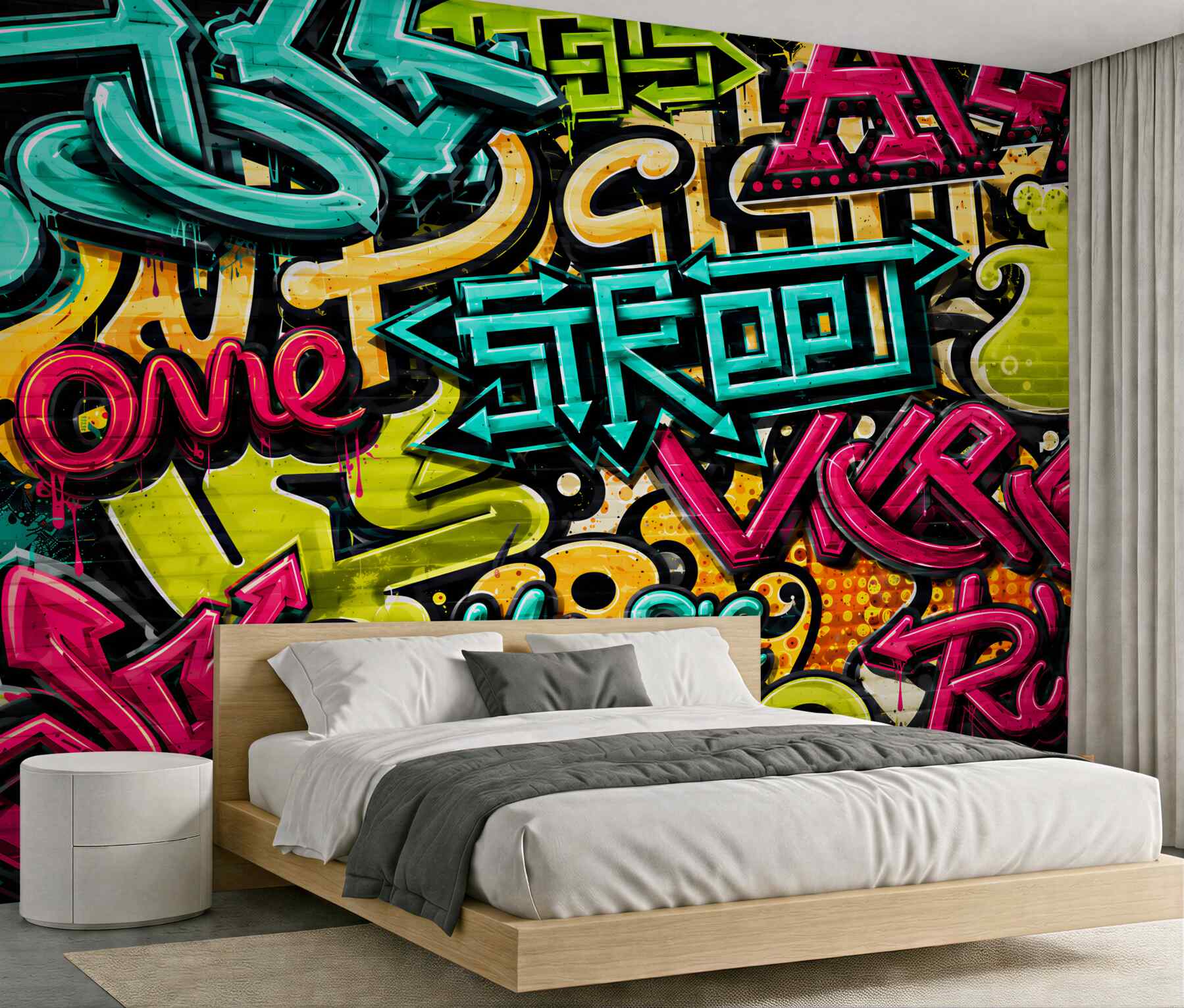 Papier peint lettres dans le style graffiti