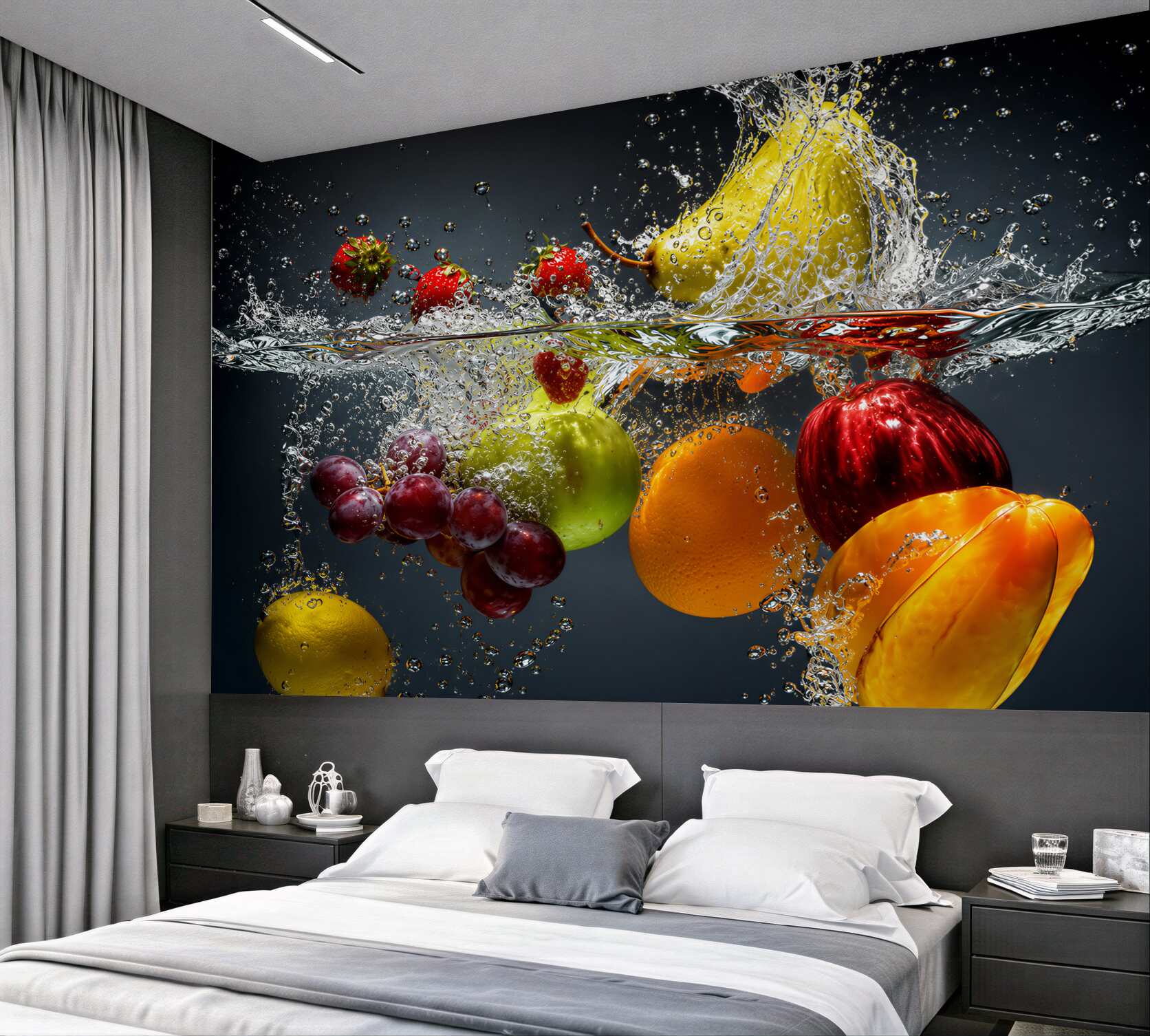 Papier peint fruits et légumes sous l'eau