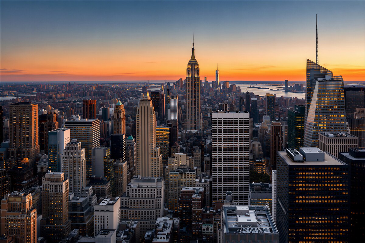 Papier peint vue sur la ville depuis le toit de New York