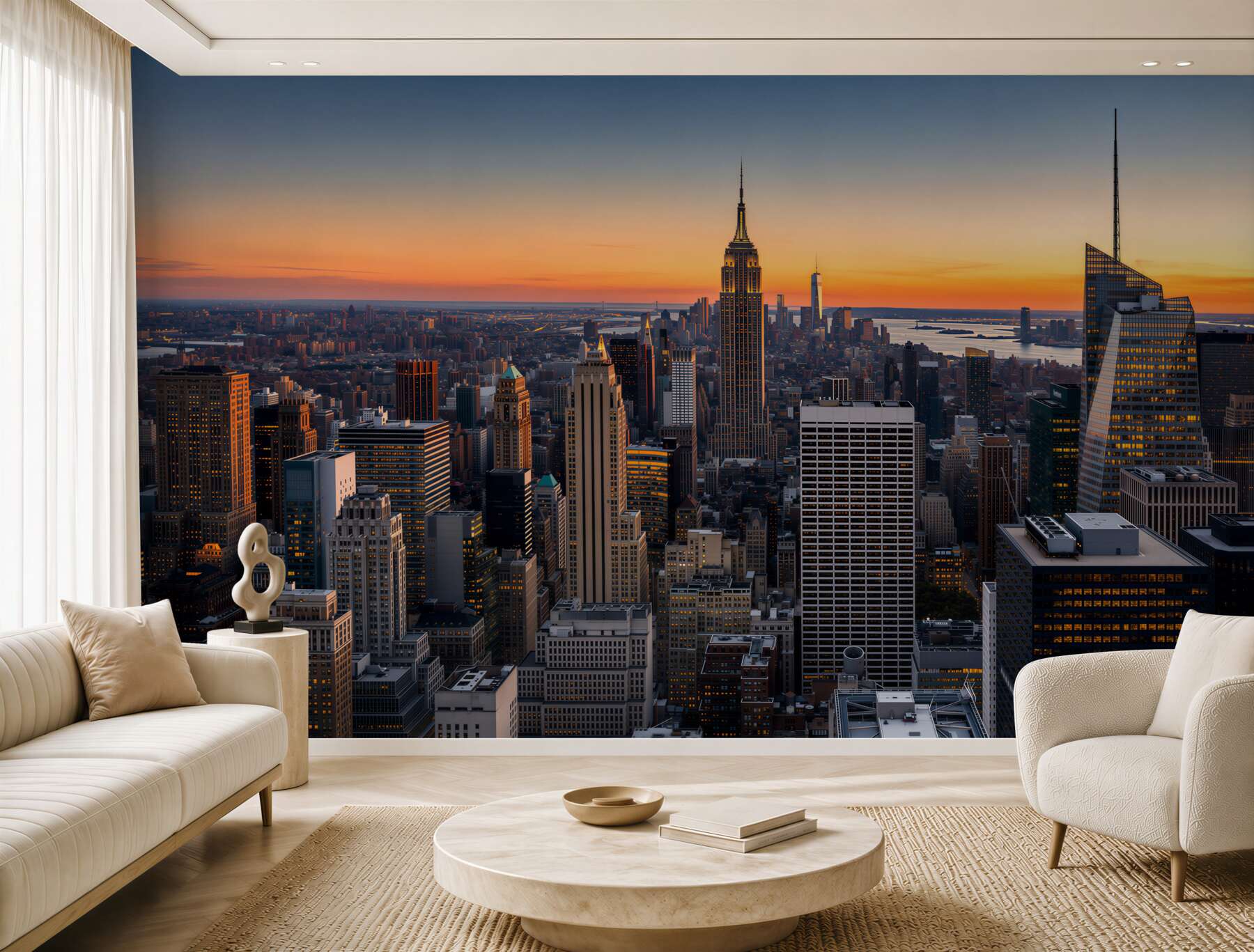 Papier peint vue sur la ville depuis le toit de New York