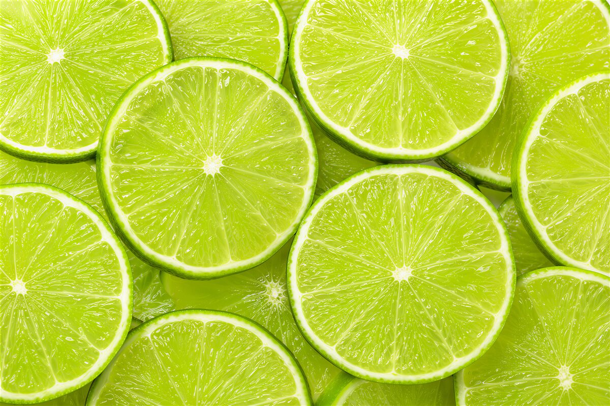 Papier peint tranches de lime mûre
