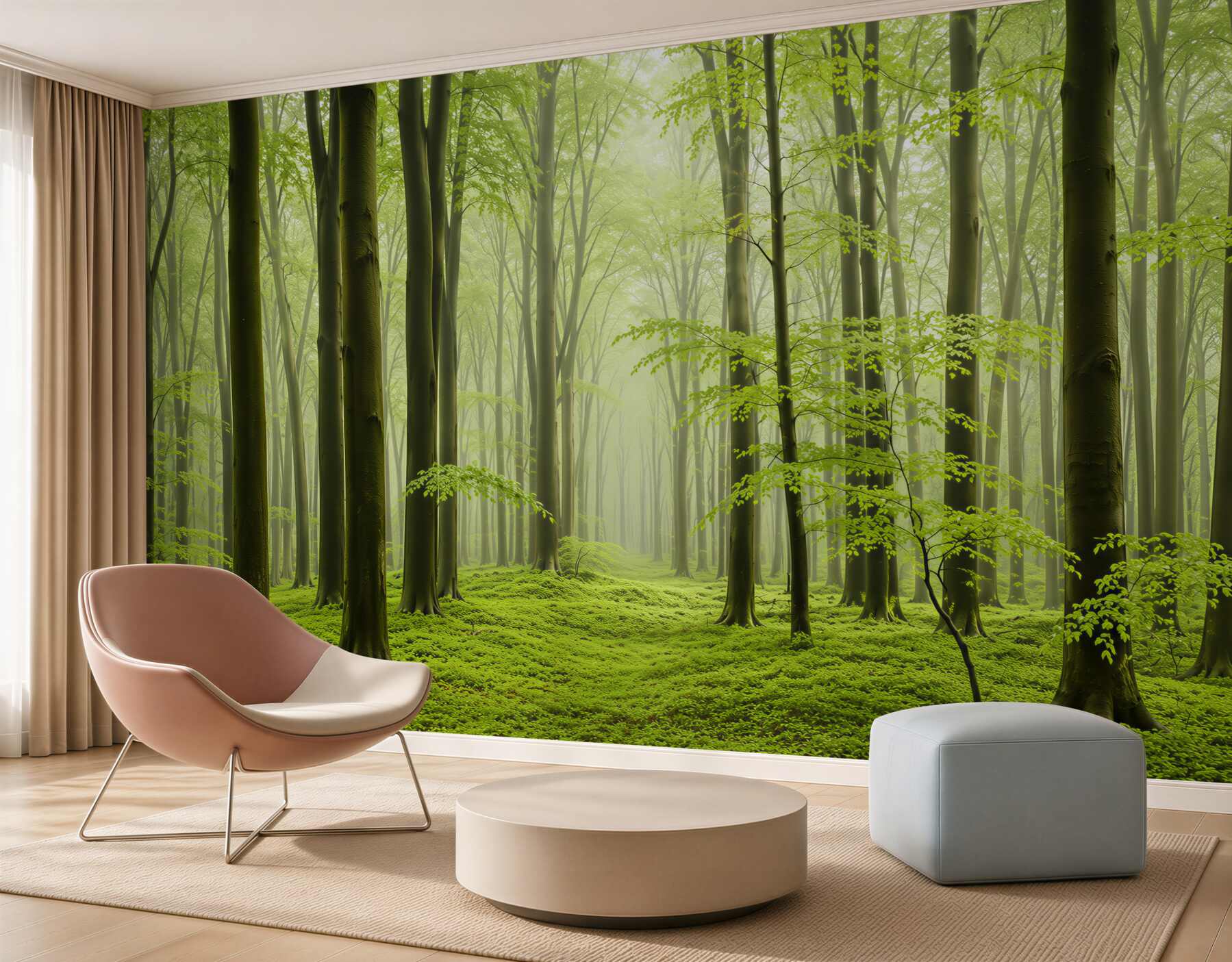Papier peint arbres dans une forêt dense