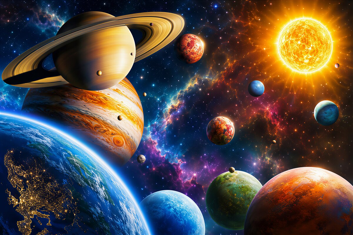 Papier peint Galaxie colorée