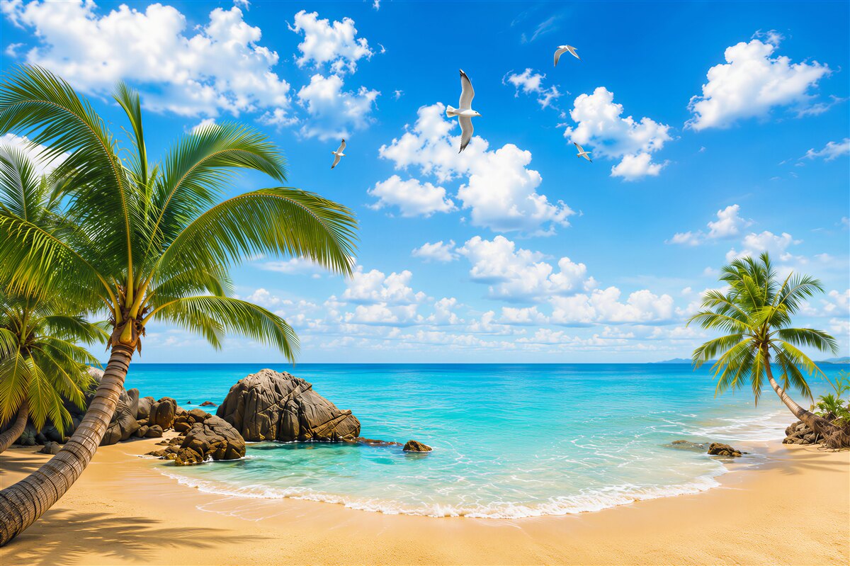 Papier peint paradis tropical