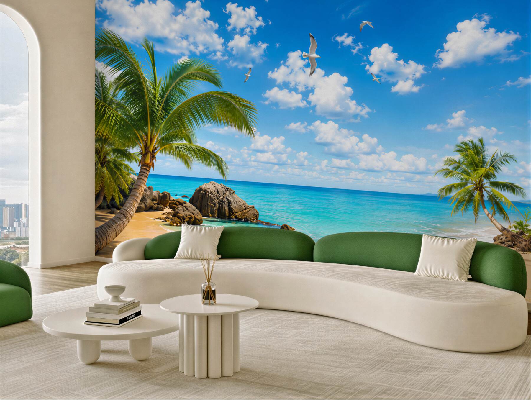 Papier peint paradis tropical
