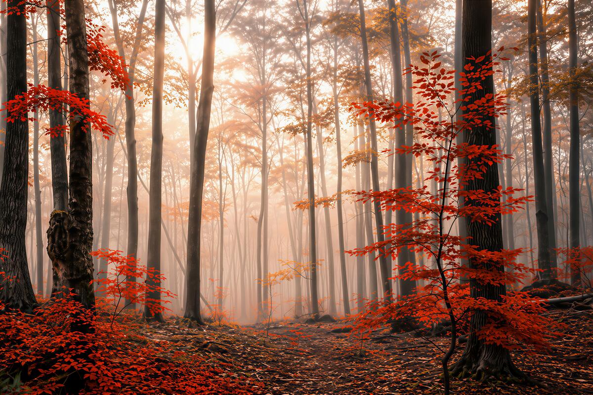 Papier peint forêt d'automne nue