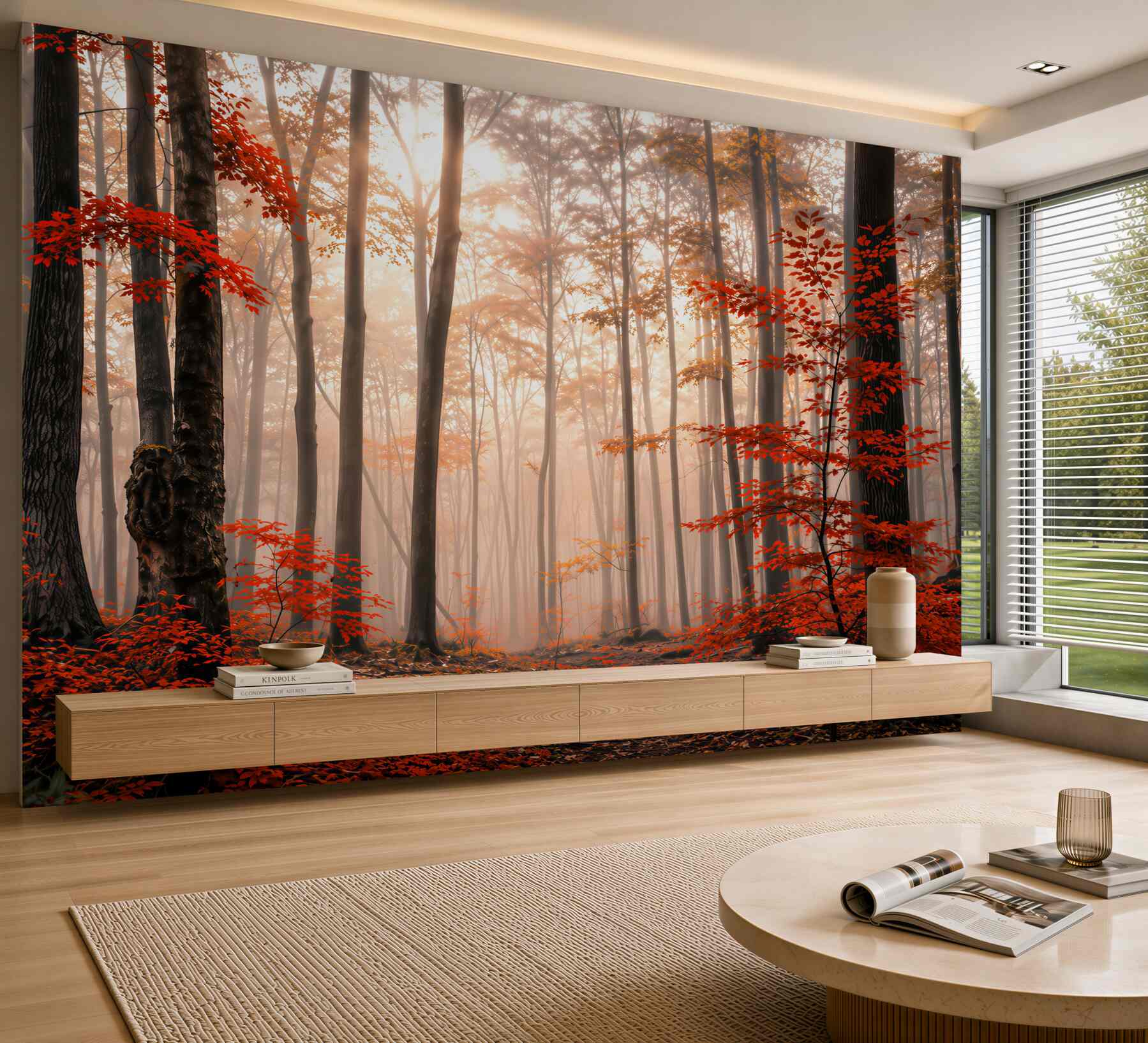 Papier peint forêt d'automne nue