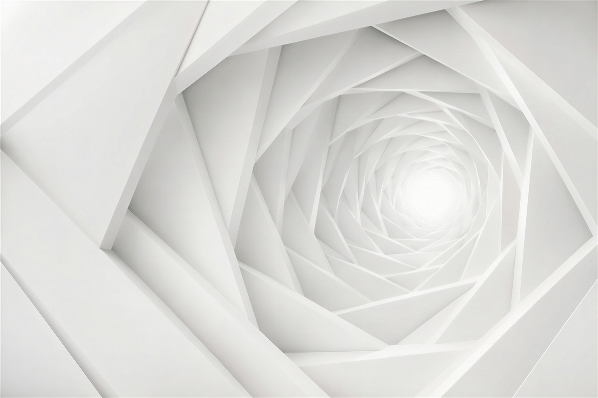 Papier peint Tunnel blanc en rotation