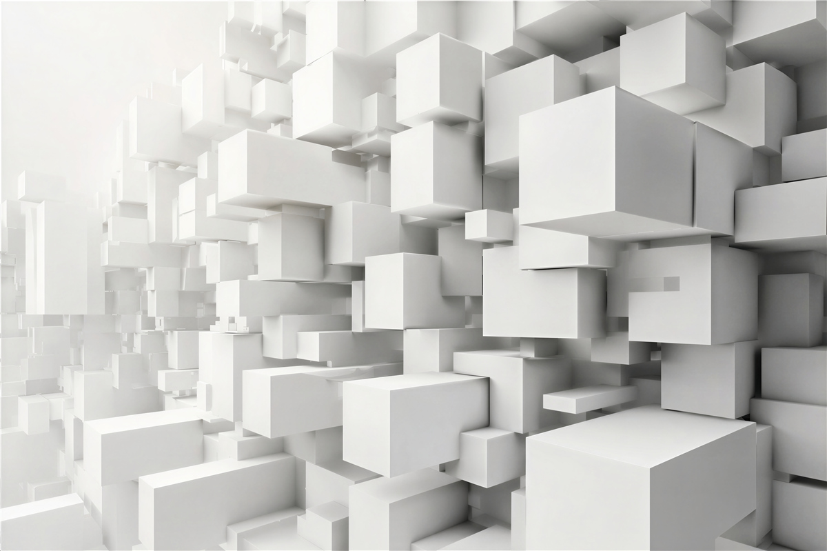Papier peint Cubes blancs volumétriques