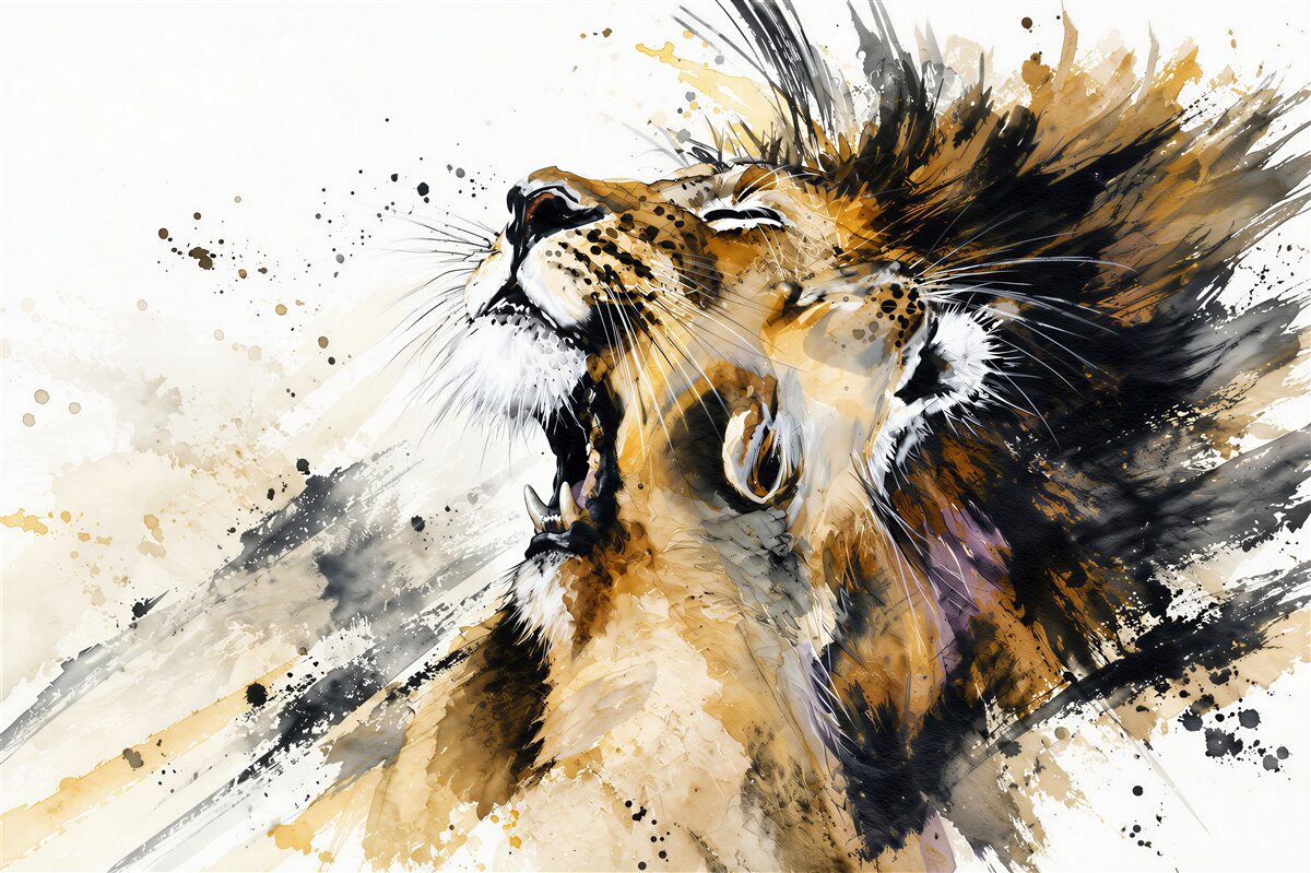 Papier peint Dessin animé lion et lionne