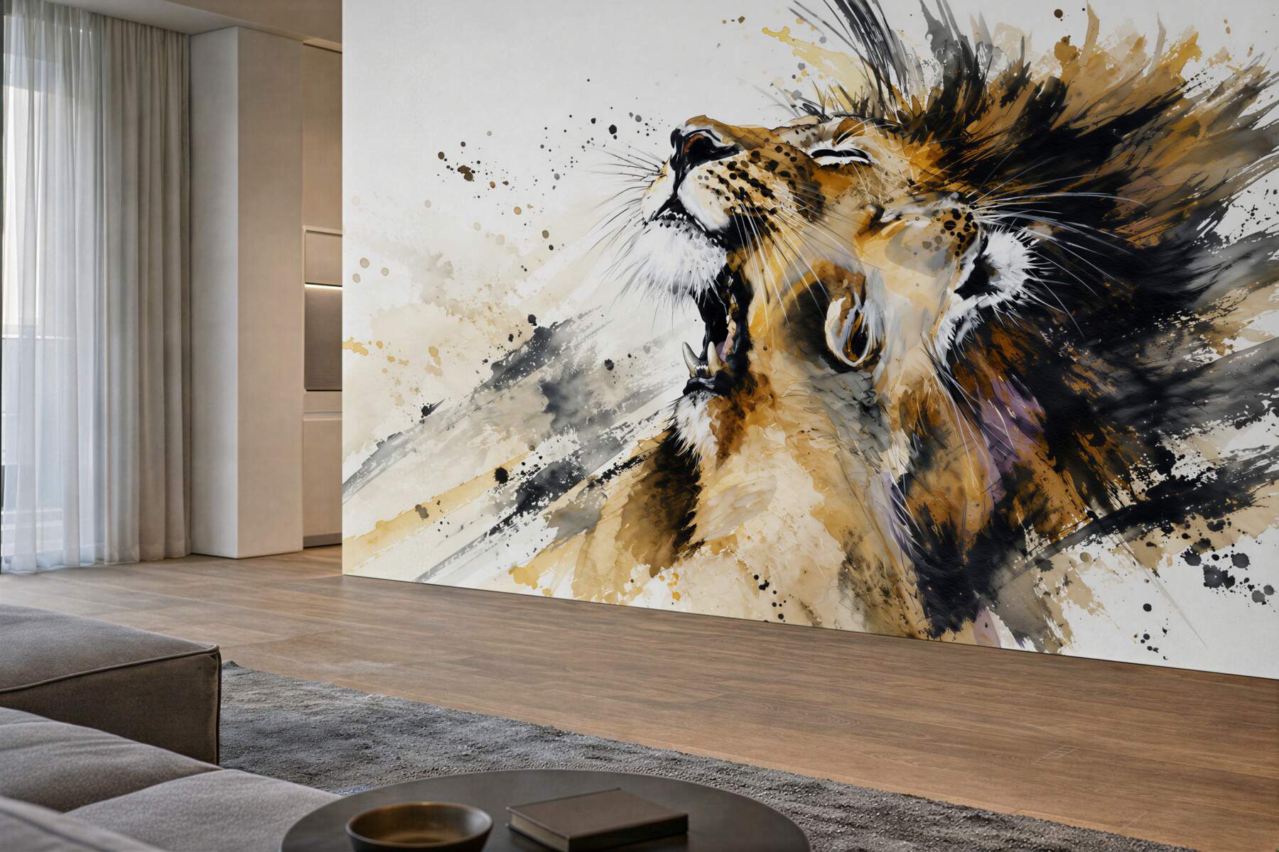 Papier peint Dessin animé lion et lionne
