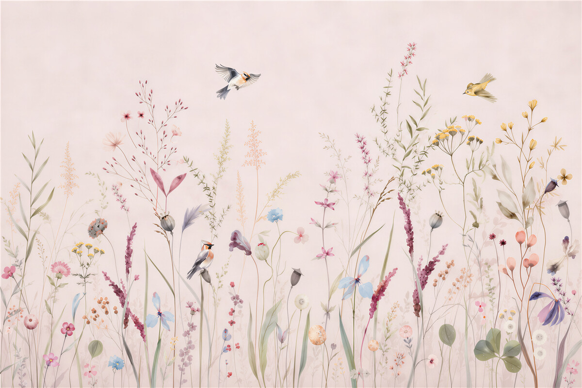 Papier peint Plantes et oiseaux