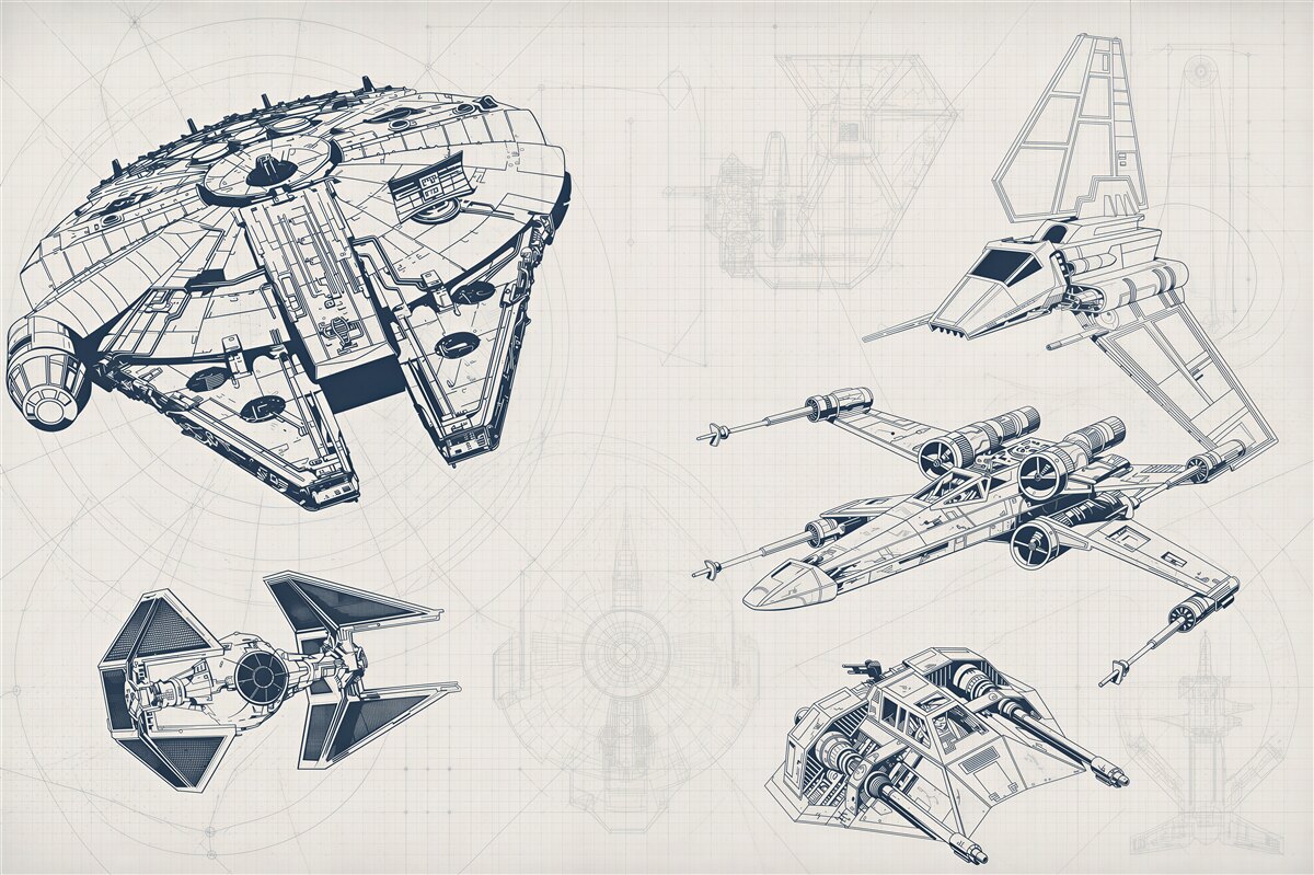 Papier peint dessins de différents avions