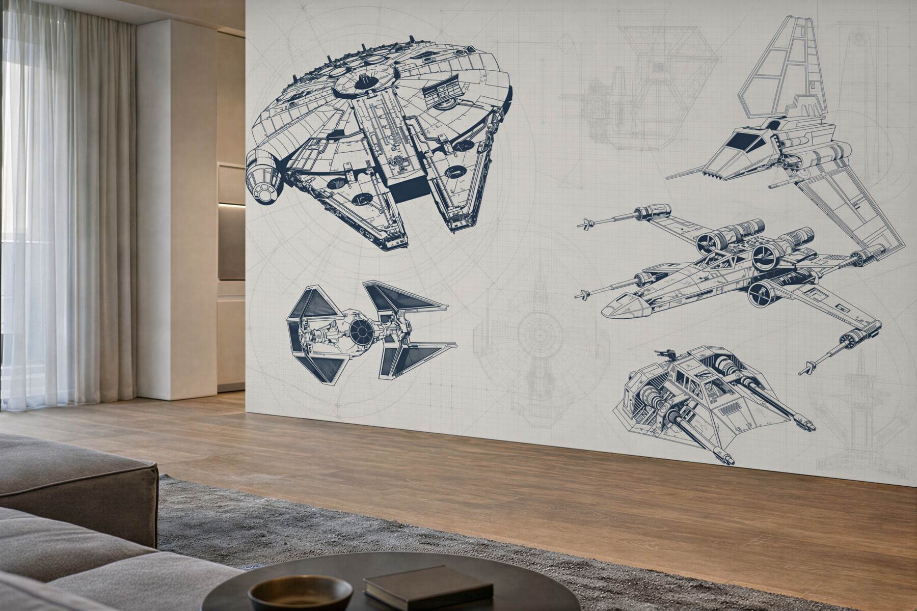 Papier peint dessins de différents avions