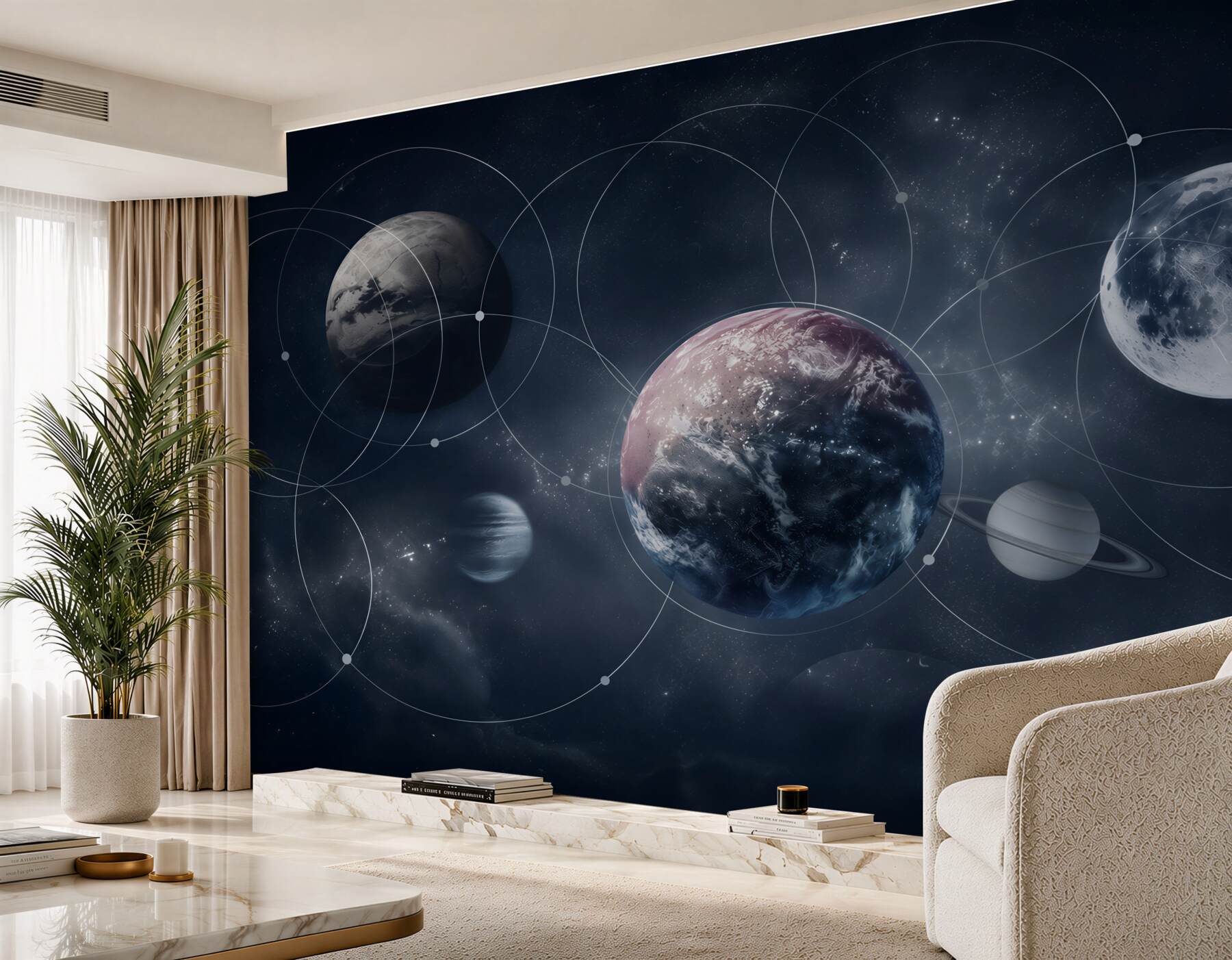 Papier peint planètes du système solaire