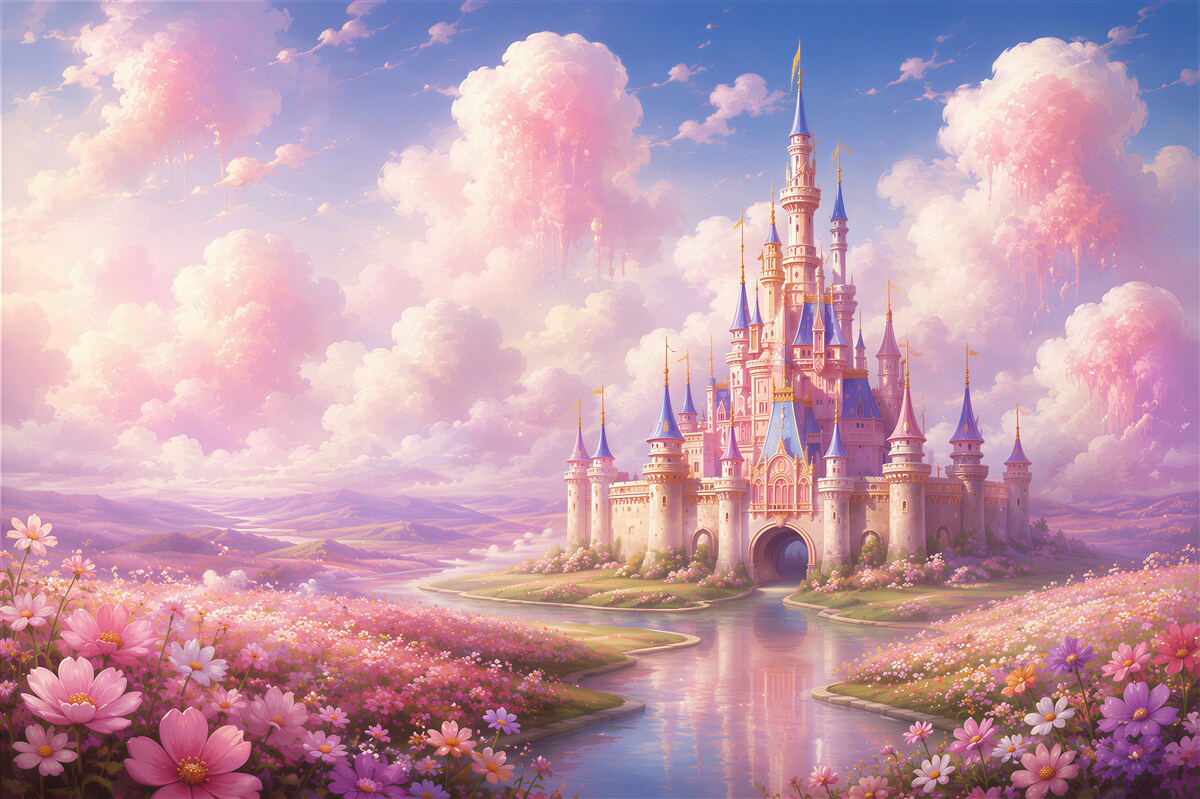 Papier peint Château de princesse dans les nuages