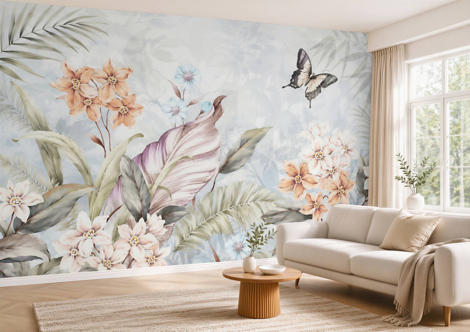 Papier peint Fleurs aquatiques dans la jungle
