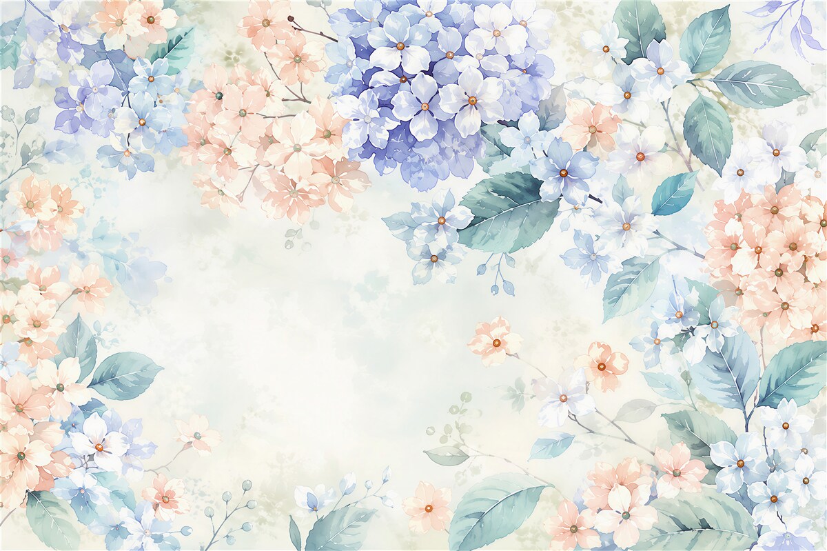 Papier peint Fleurs de printemps lumineuses d'hortensia