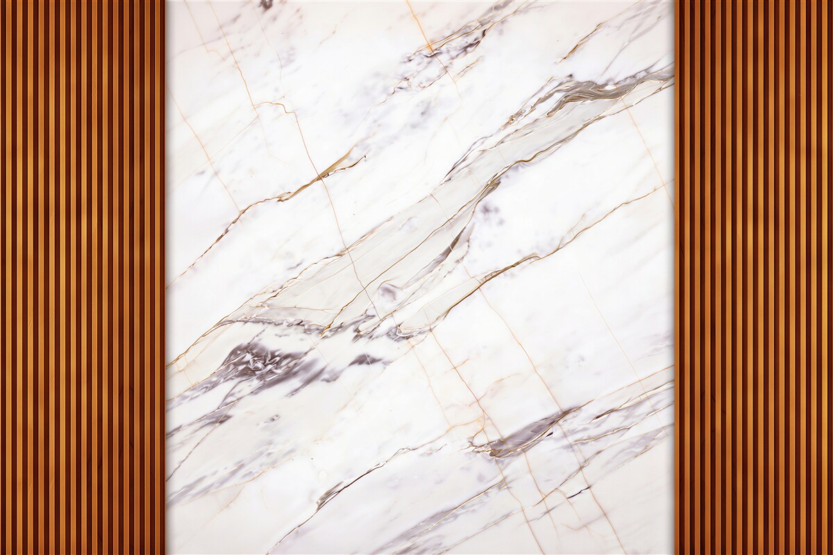 Papier peint Marbre blanc sur bois