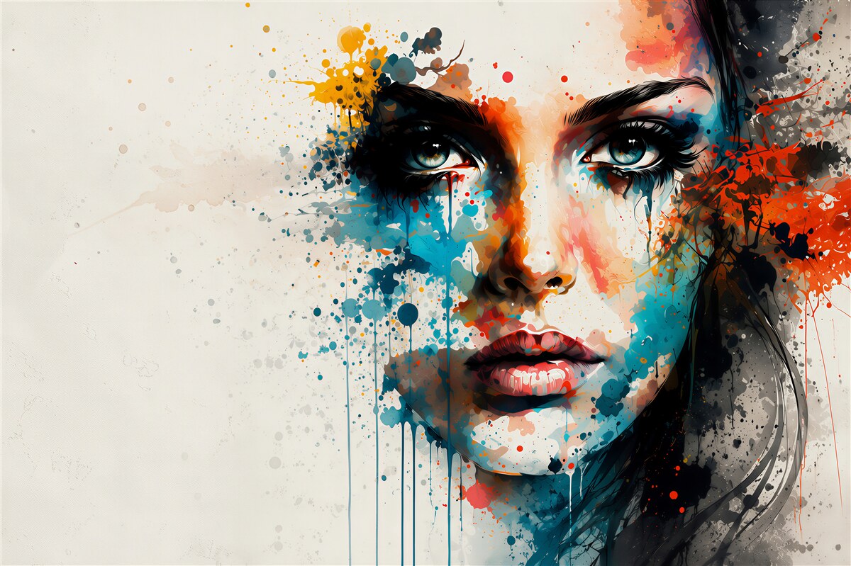 Papier peint Fille aux couleurs vives