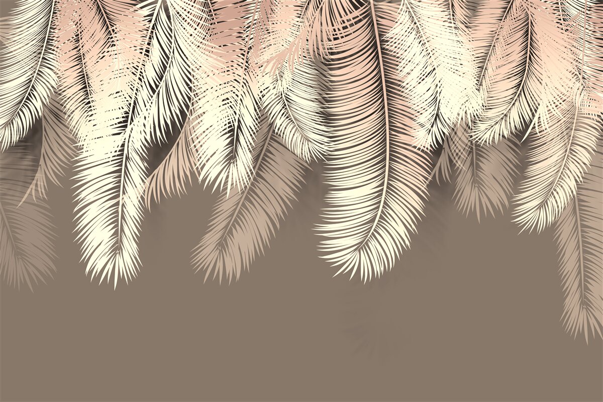 Papier peint Feuilles duveteuses suspendues