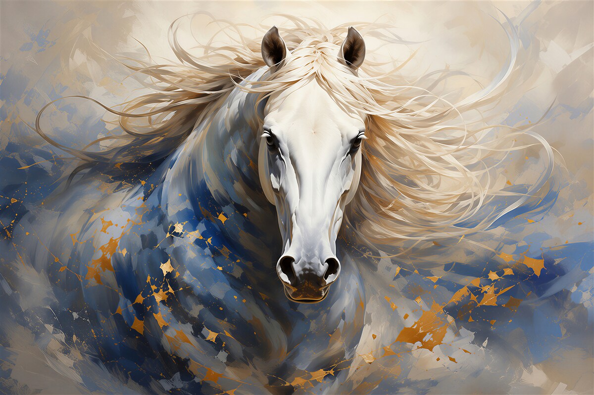 Papier peint Image abstraite d'un cheval en action