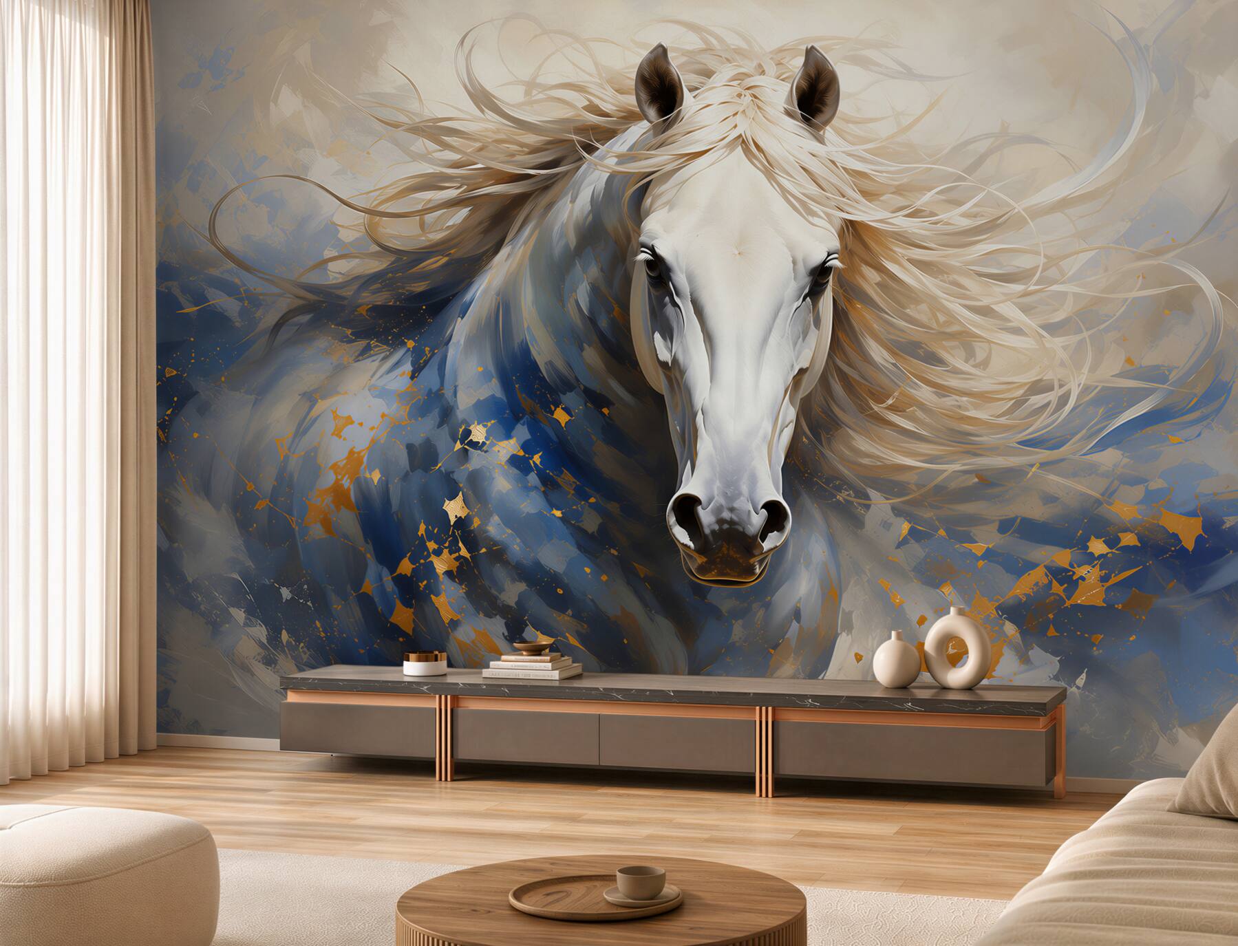 Papier peint Image abstraite d'un cheval en action