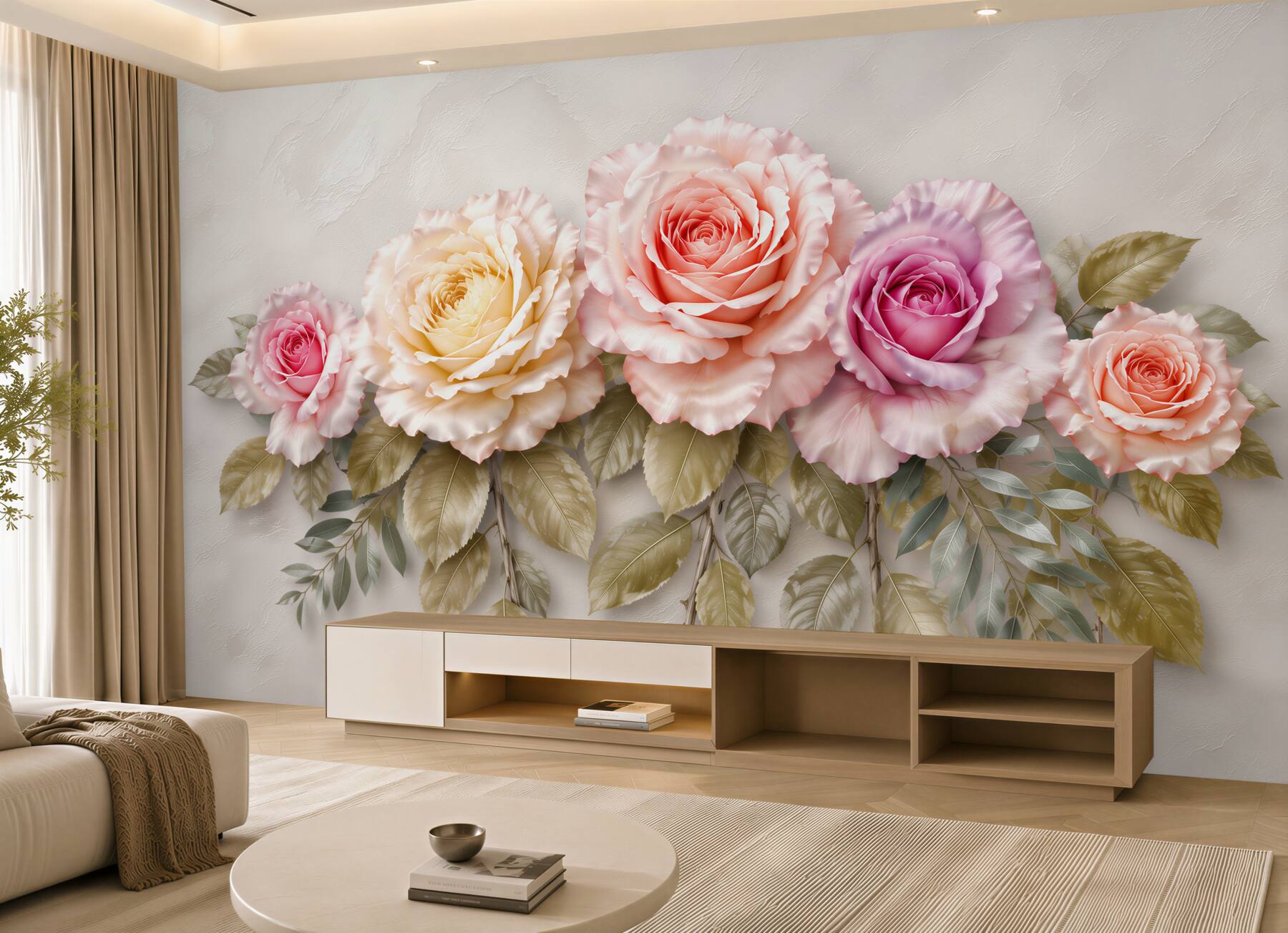 Papier peint Composition de belles roses