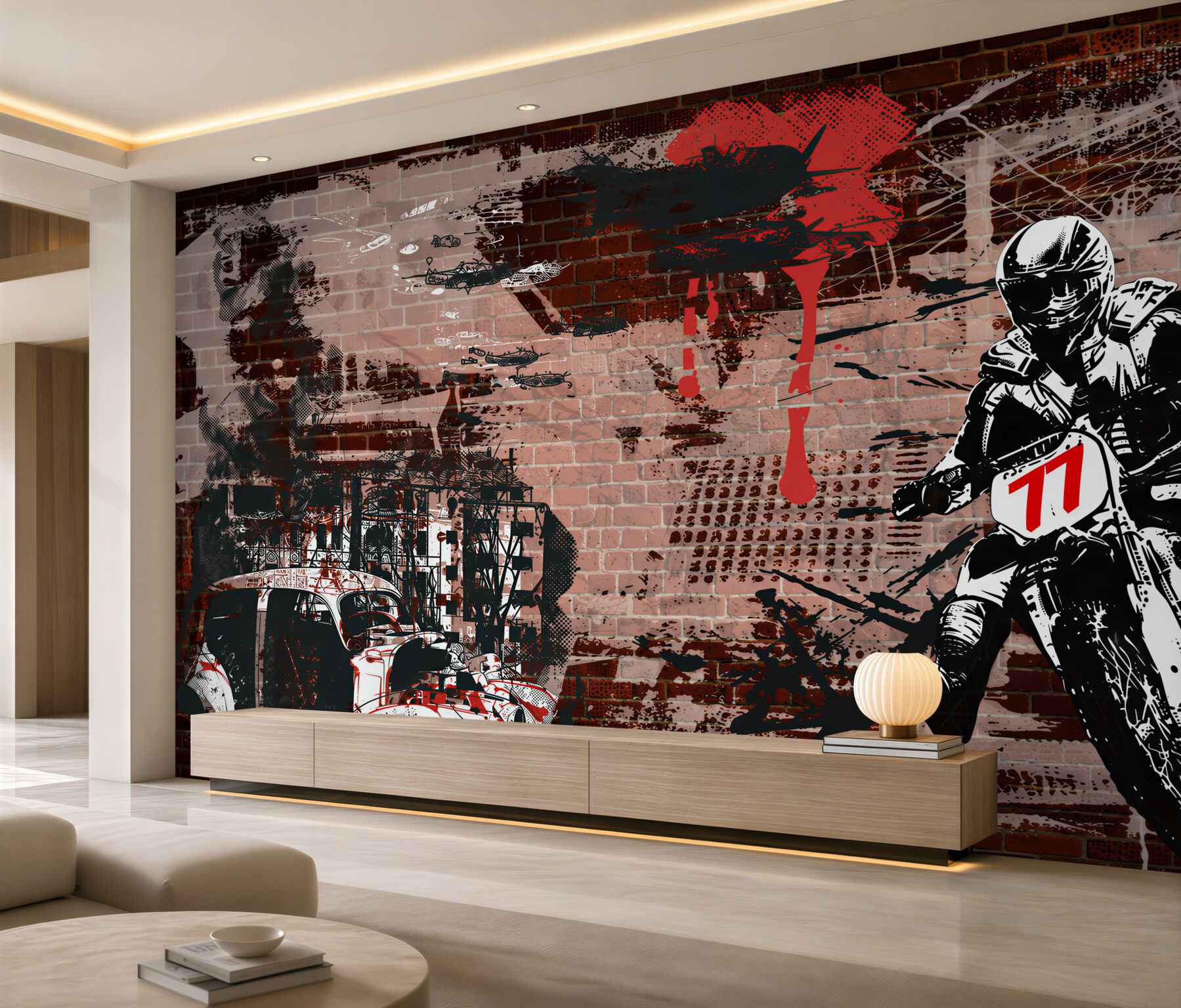 Papier peint Motard sur sa moto