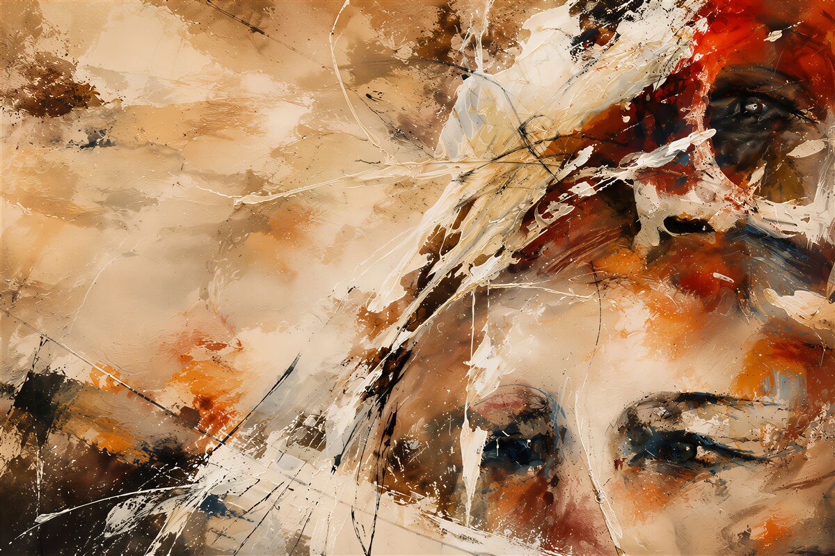 Papier peint Abstraction beige-or avec noir élégante pour le salon