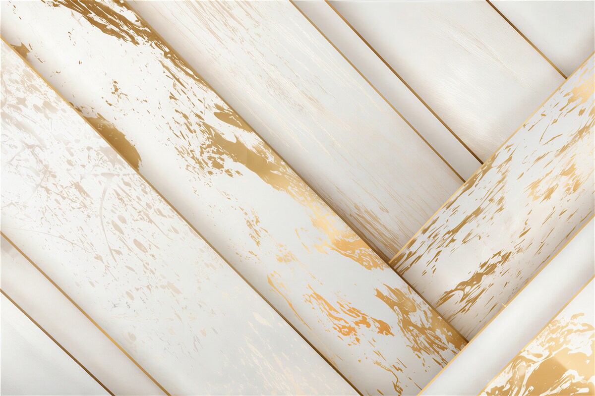 Papier peint marbre blanc avec veines dorées élégant