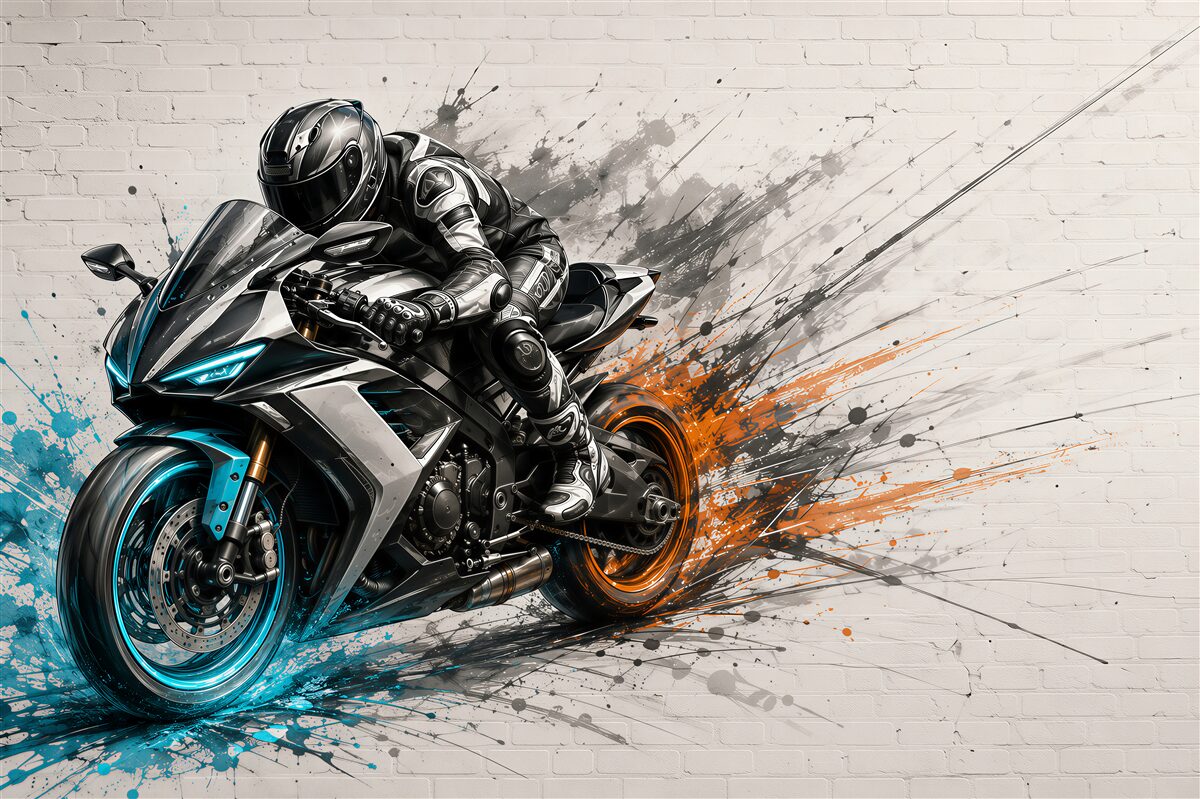 Papier peint moto sport dynamique illustration moderne