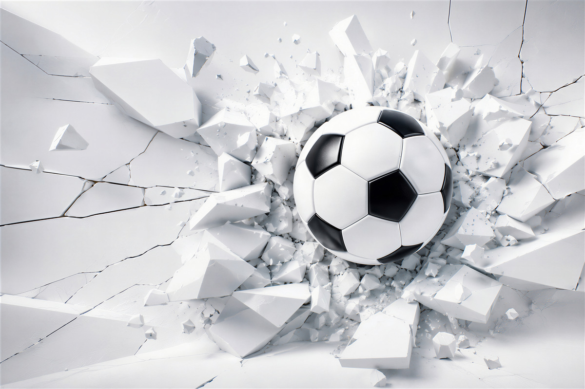 Papier peint ballon de football 3D dans un style sportif moderne