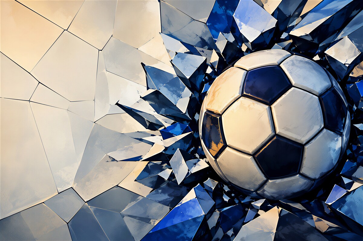 Papier peint ballon de football brisant le mur dynamique pour la chambre d'un garçon