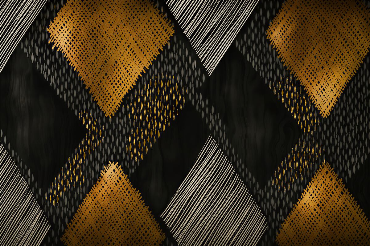 Papier peint sommets montagneux en or noir