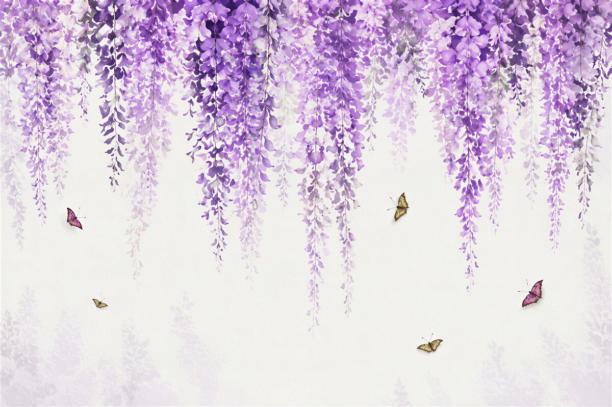 Papier peint fleurs de lilas dans le reflet de l'eau