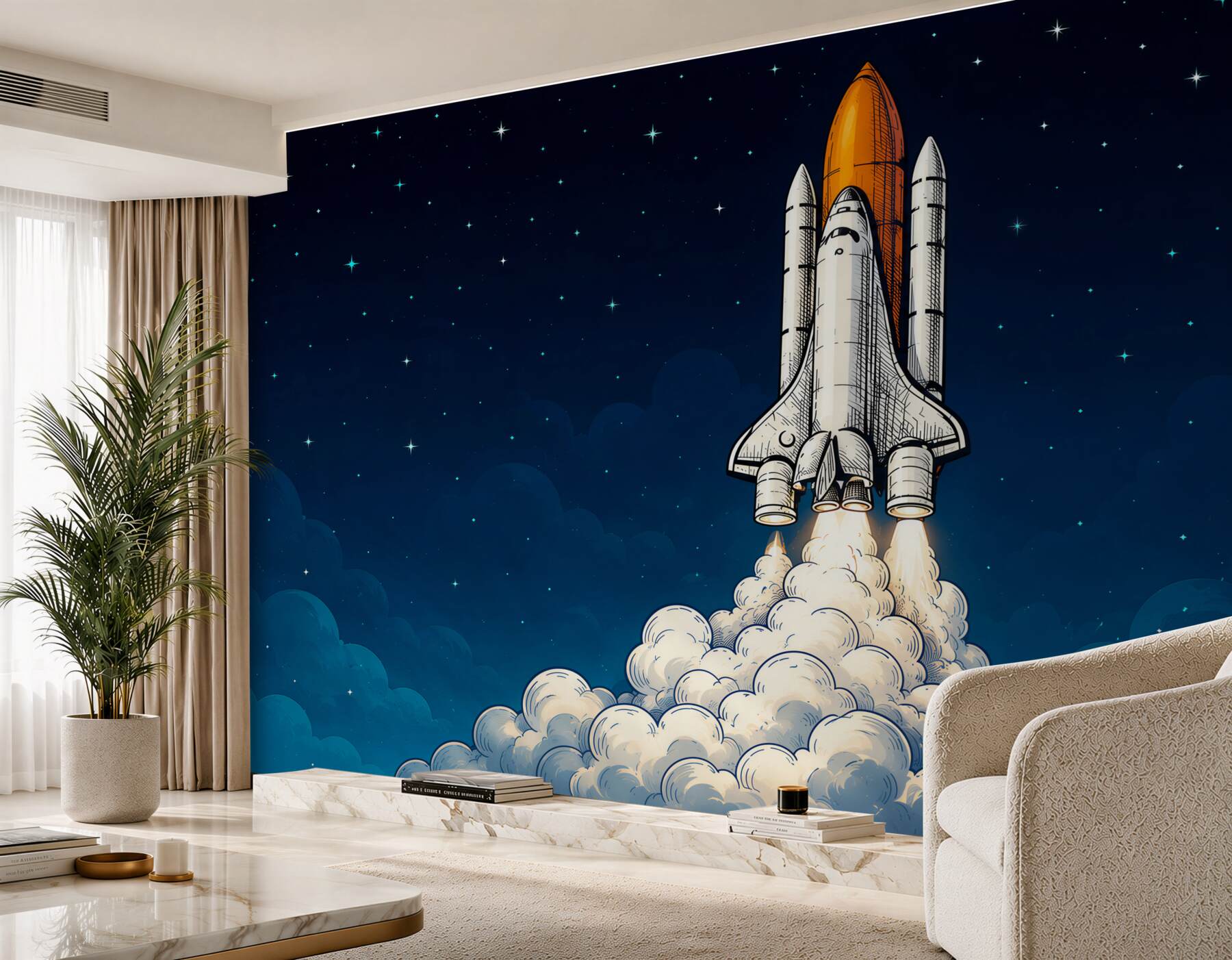 Papier peint Vol de la vague spatiale