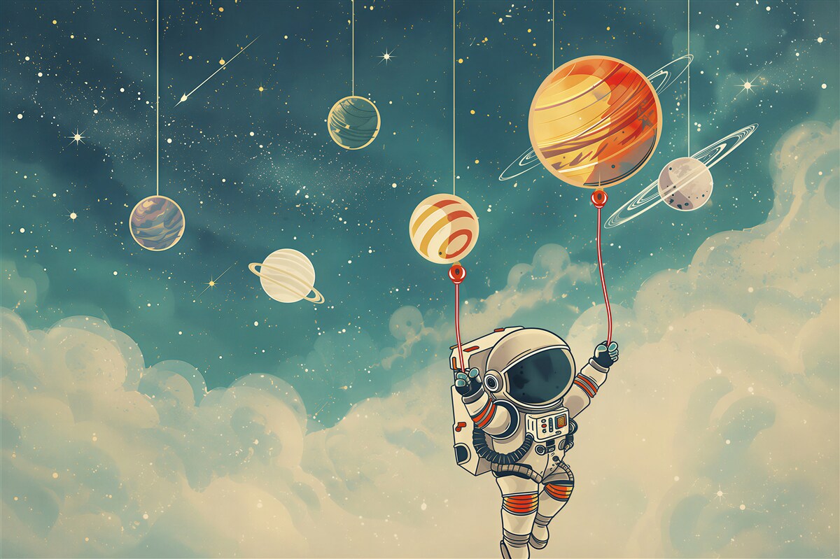 Papier peint astronaute surpris sur des planètes