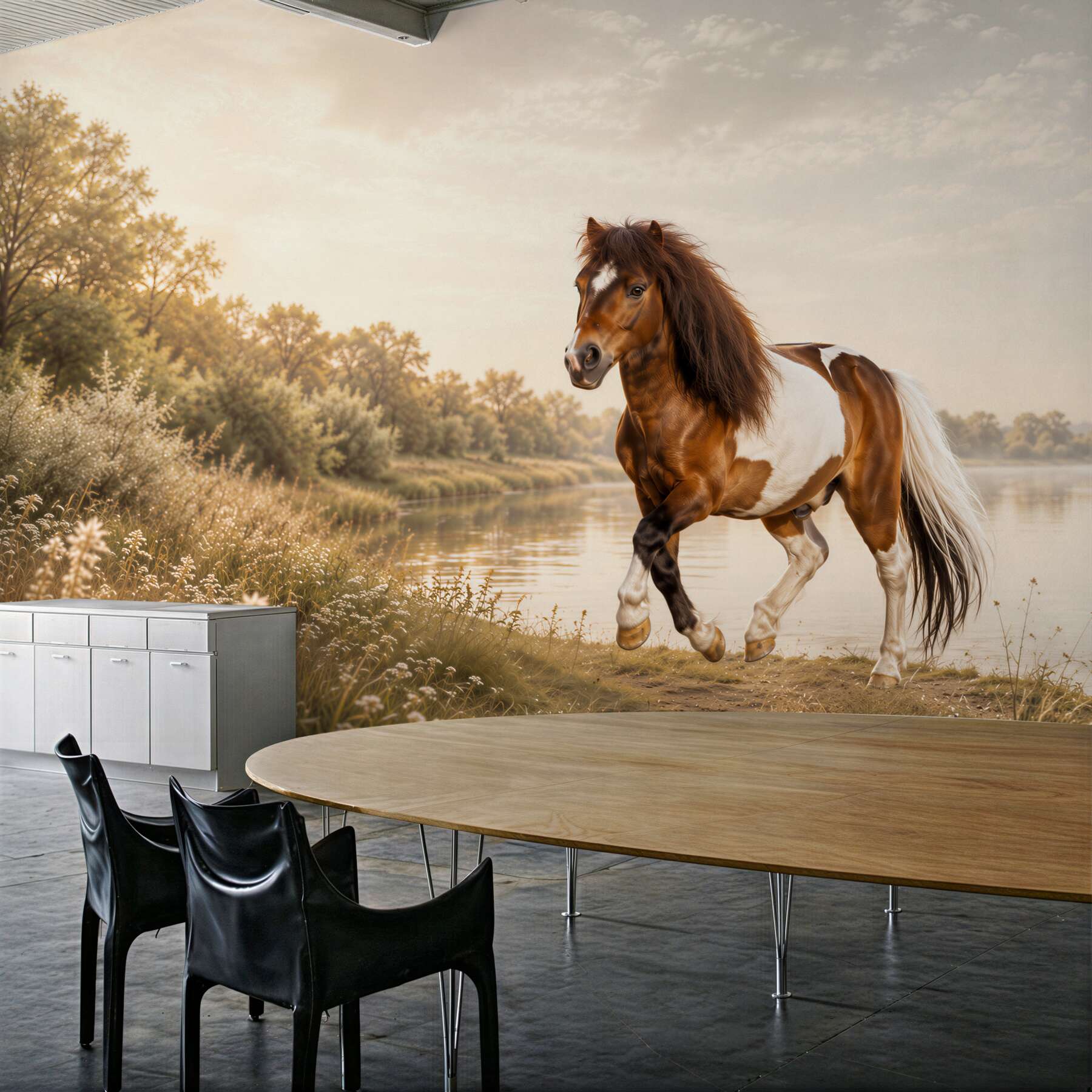 Papier peint Poney shetlandais peint sur la plage